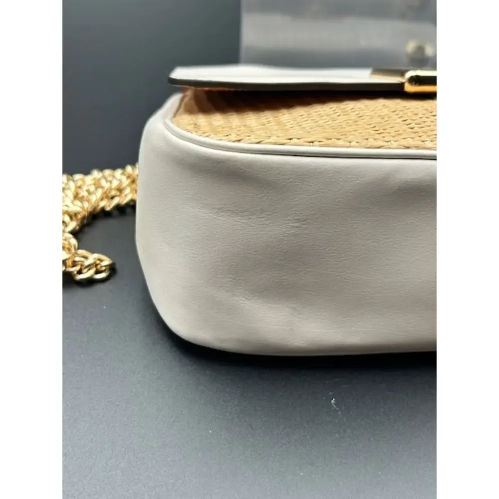 COACH Cassidy Straw Leather Chain Bag Turnlock Purse Coastal Chic OBX Show - COA - Picture 10 of 10